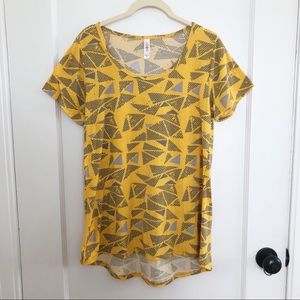 LULAROE geometric triangle classic tee